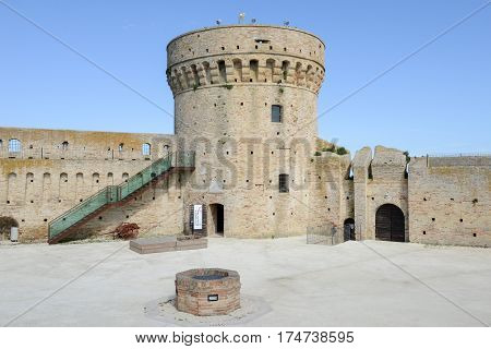 Castle Known As Mastio Cilindrico Della Rocca At Acquaviva Picena