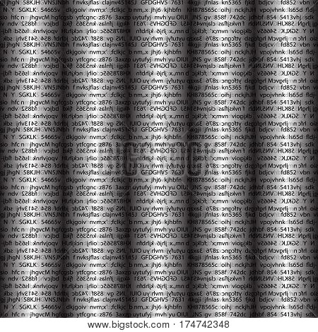 Firewall, Cyber Network Security, Data Encryption, Binary Computer Code Abstract Background. Vector Illustration.
