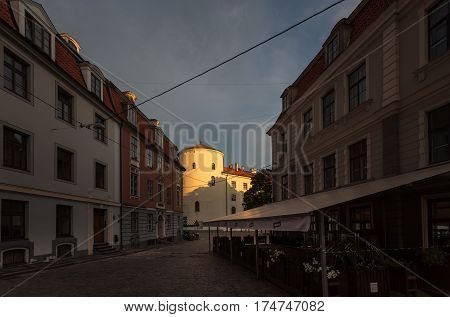 Architecture Of Old Riga Early In The Morning