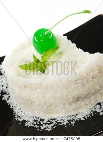 Dessert - Cherry Cake med Coco pulver och mynta