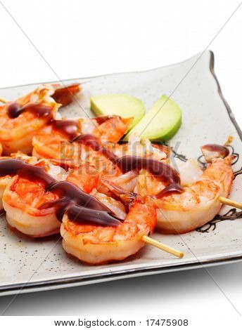 Japanese Skewered Shrimps with Mango