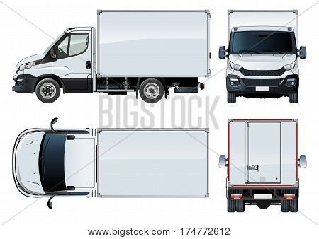 Vector truck template isolated on white. Available EPS-10 separated by groups and layers with transparecy effects for one-click repaint