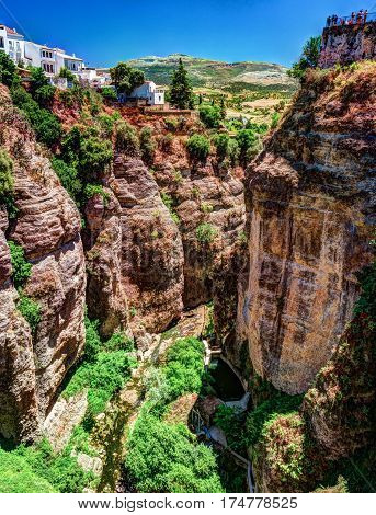 Ronda, Spain, a landscape with the Tajo Gorge.