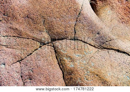 Close Up Of Cracked Rock Fragment