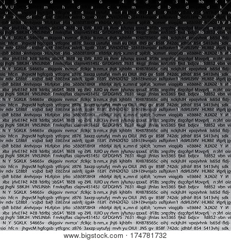 Firewall, Cyber Network Security, Data Encryption, Binary Computer Code Abstract Background. Vector Illustration.