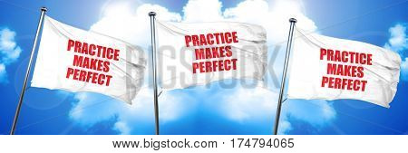 practice makes perfect, 3D rendering, triple flags