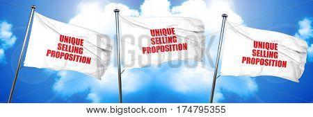 unique selling proposition, 3D rendering, triple flags