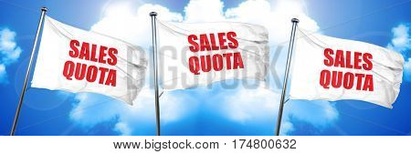 sales quota, 3D rendering, triple flags