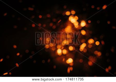 fire in nature. Bokeh from the fire. Blurred backgrounds. Space views.