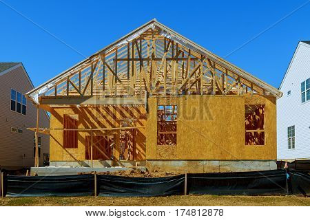 A new stick built home under construction new building house