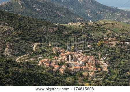 Village Of Palasca In Balagne Region Of Corsica