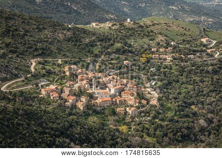 Village Of Palasca In Balagne Region Of Corsica