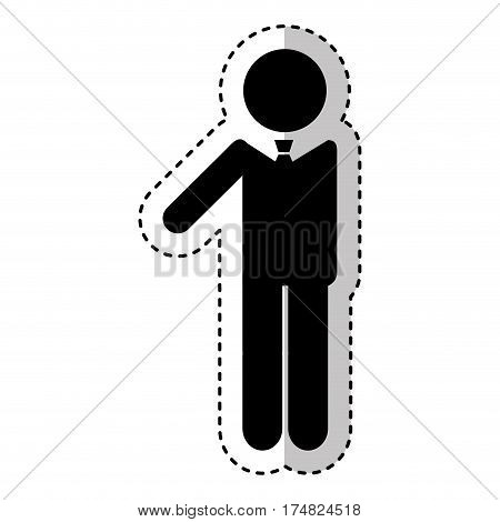 businessman figure silhouette icon vector illustration design
