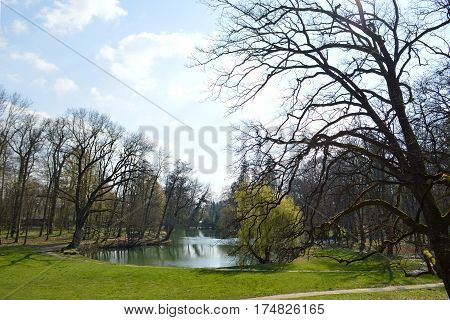 Lake at Maksimir park in Zagreb Croatia