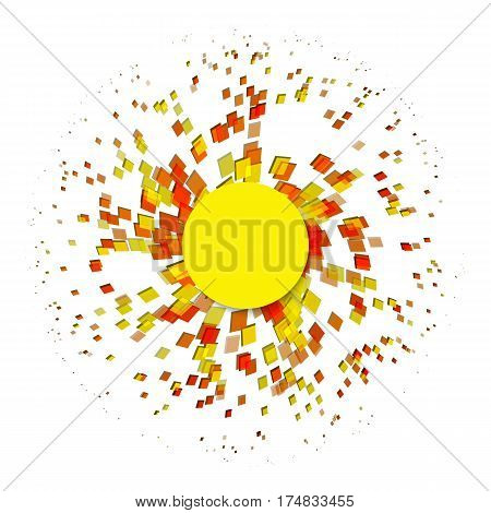 Abstract explosion particle square on a white background. Vector illustration