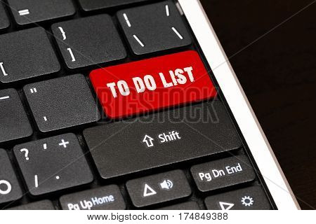 To Do List On Red Enter Button On Black Keyboard