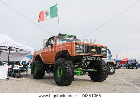 Big Truck With Mexico Flag On Display