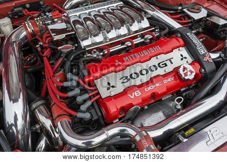 Mitsubishi 3000Gt Engine On Display