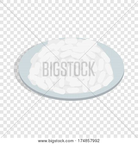 Bowl of rice isometric icon 3d on a transparent background vector illustration
