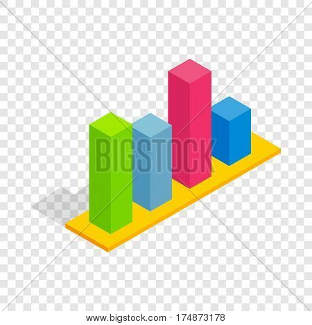 Chart in columns isometric icon 3d on a transparent background vector illustration