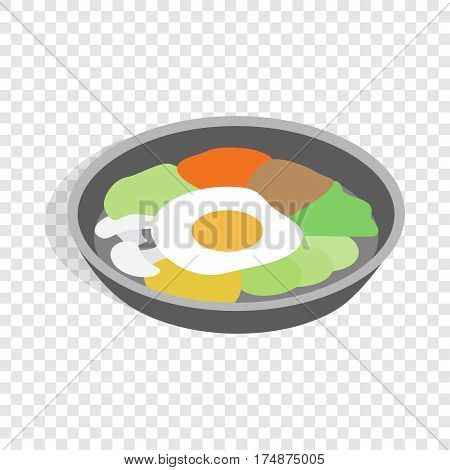 Korean national dish bibimbap isometric icon 3d on a transparent background vector illustration
