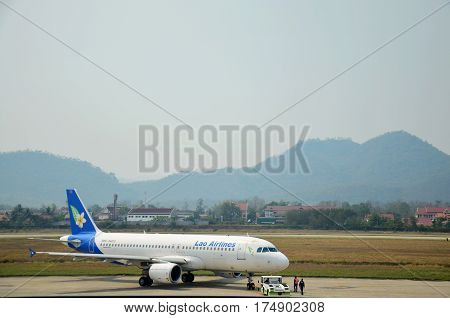 Aircraft Prepare To Take Off At Louangphrabang Airport