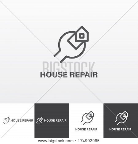 Vector logotype for house repair and maintenance eps file horisontal and vertical view