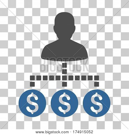Client Payments icon. Vector illustration style is flat iconic bicolor symbol cobalt and gray colors transparent background. Designed for web and software interfaces.
