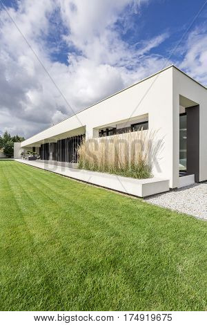 Housefront Of Modern Villa