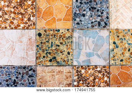 Abstract Authentic Background Of The Old Wall Is Lined With Slabs Of Natural Stone