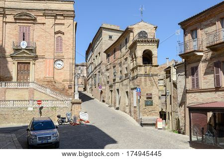 The Old Center Of Ripatransone On Marche, Italy