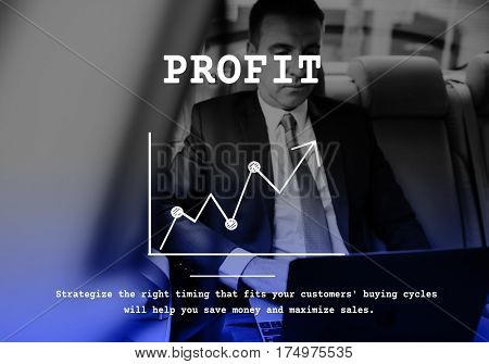 Business line graph upward arrow report