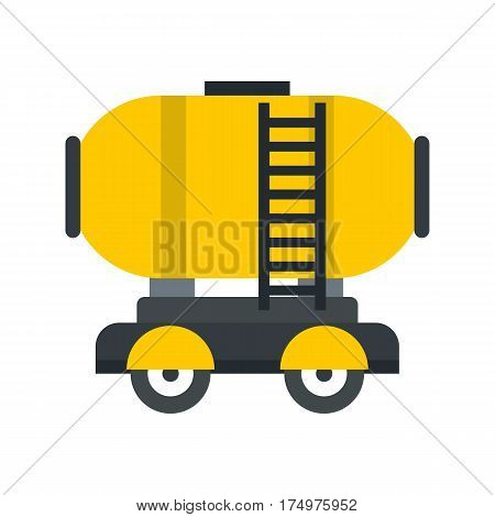 Waggon storage tank with oil icon isolated on white background vector illustration