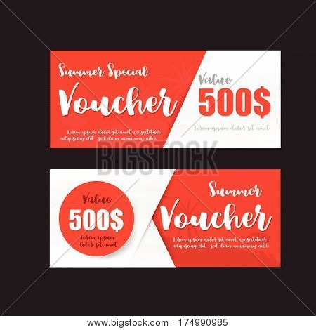 Collection of summer sale gift voucher template vector illustration eps10