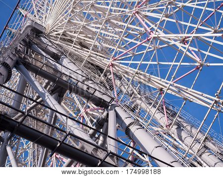 Tempozan ferris wheel. Landmark in Osaka Japan