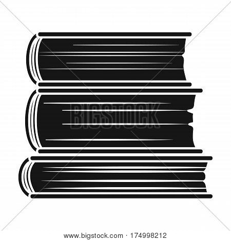 Stack of books icon in black design isolated on white background. Books symbol stock vector illustration.