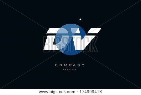 Dv D V  Blue White Circle Big Font Alphabet Company Letter Logo