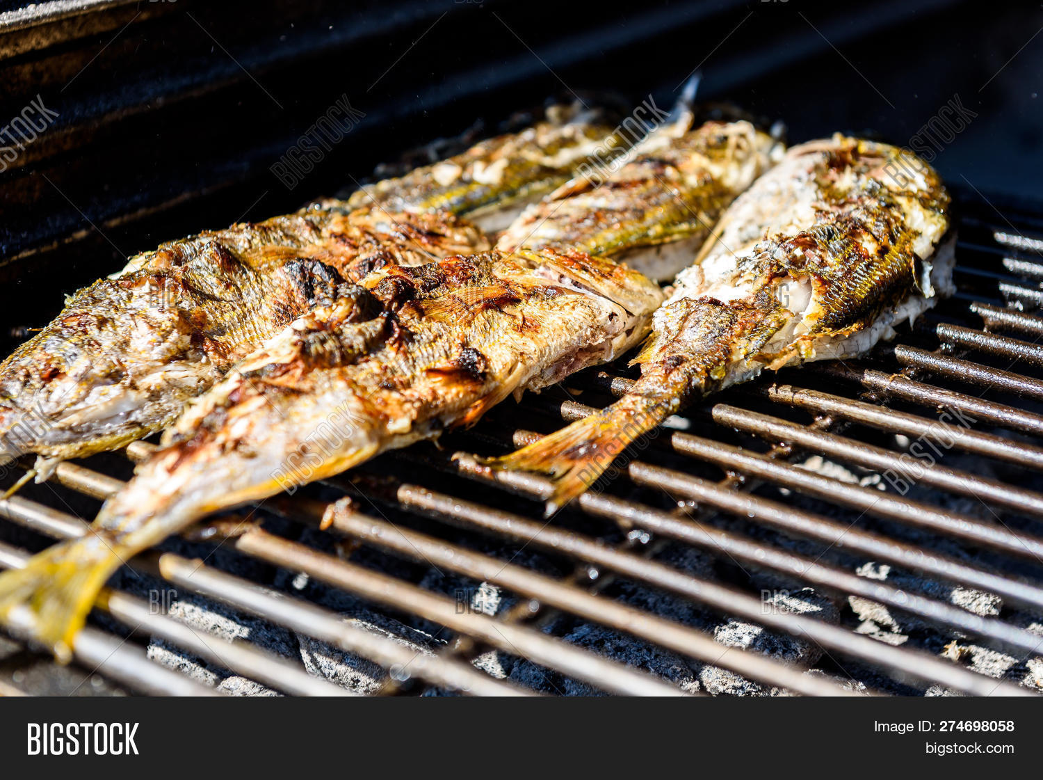 Grilling Fish On Bbq Image & Photo (Free Trial) Bigstock