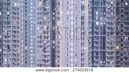 Hong Kong building at night