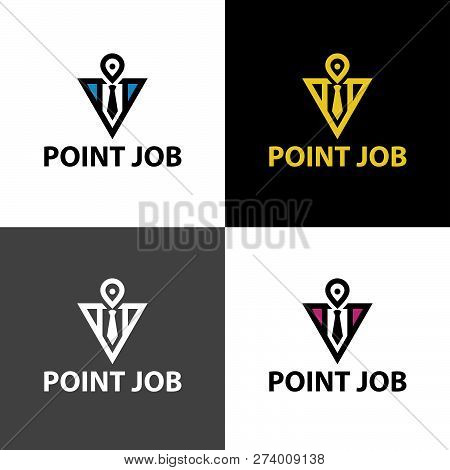 Point Job Logo Design Template. Vector Illustration