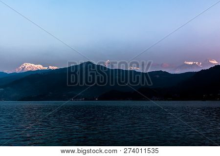 Mountain Peak Annapurna View From Pokhara City , Nepal