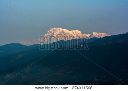Mountain Peak Annapurna View From Pokhara City , Nepal