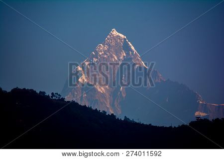 Mountain Peak Annapurna View From Pokhara City , Nepal