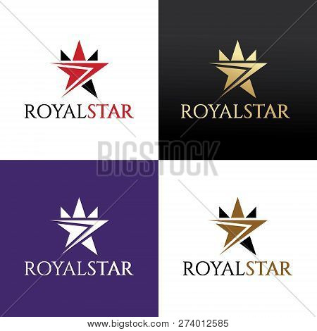 Royal Star Logo Design Template. Vector Illustration
