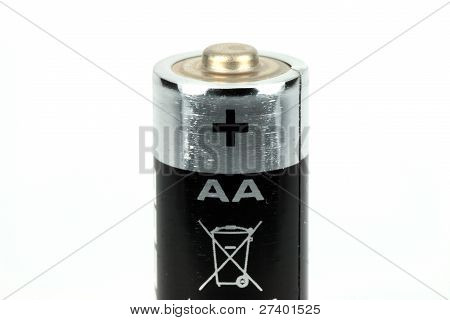 AA bateria em um fundo branco