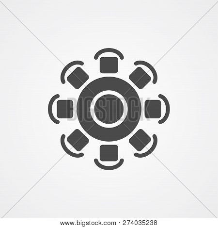 Round Table Icon Vector, Filled Flat Sign, Solid Pictogram Isolated On White. Symbol, Logo Illustrat