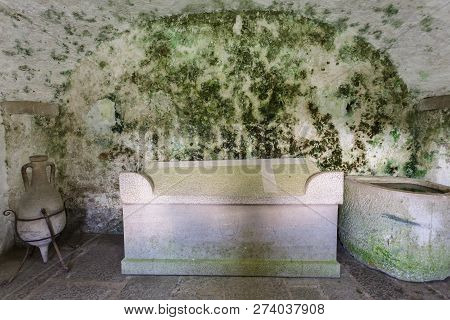 Postojna, Slovenia- June 30, 2015: Interior Predjama Castle In Postojna Cave, Slovenia
