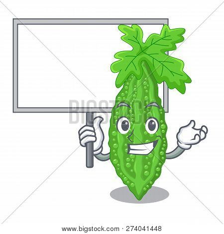 Bring Board Bitter Melon Isolated On A Mascot