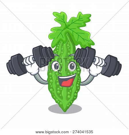 Fitness Bitter Melon Isolated On A Mascot