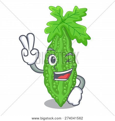 Two Finger Bitter Melon Gourd On Shape Cartoon